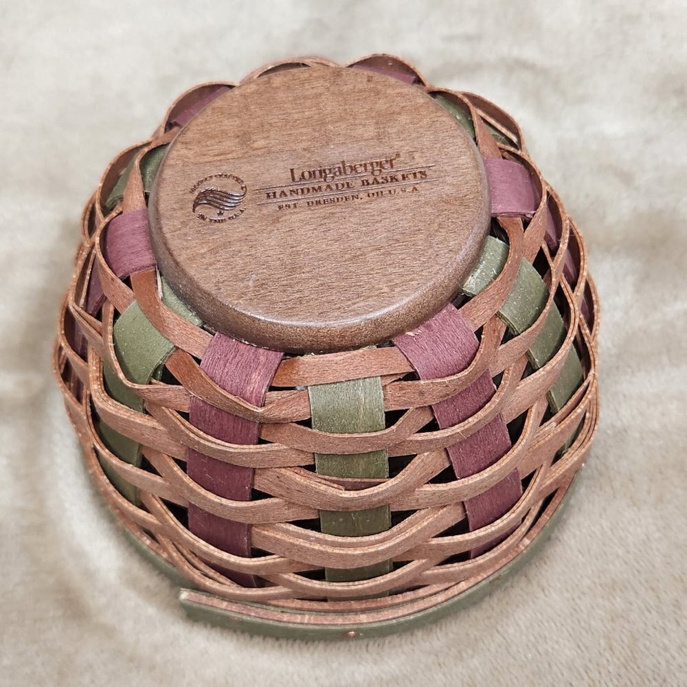 Longaberger 4" Vintage Colorful Round Basket - Picture 3 of 5